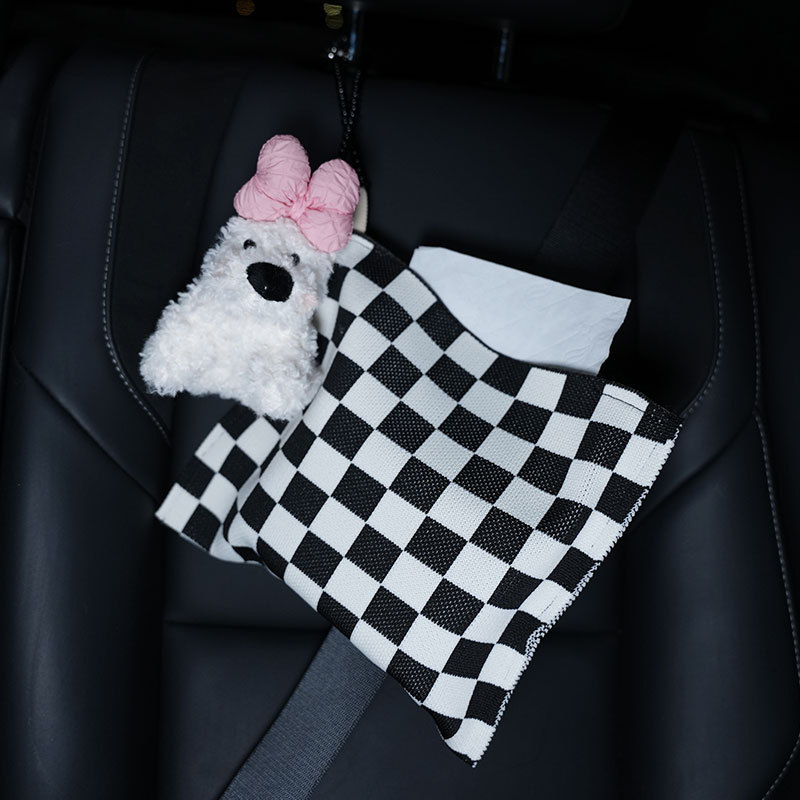 Biqi Bixing – Box Doll Creative Car tissue box/set - black-white-spots-pink-west-highland