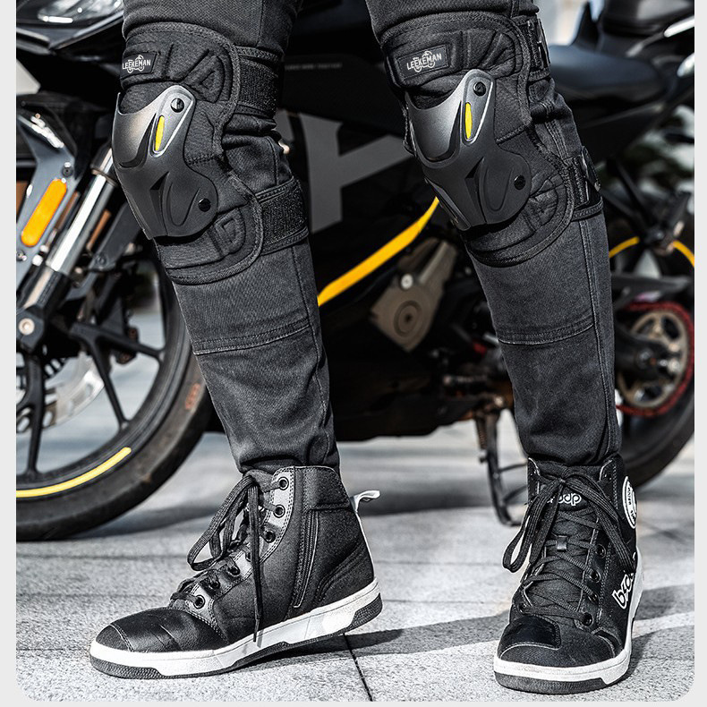 Motocicleta hombre rodilla protector contra el viento rodilla protector contra la caída motocicleta jinete rodilla equipo de calentamiento protector ventilador