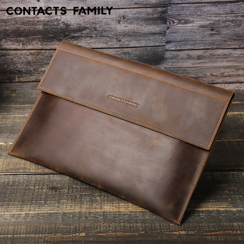 Suitable for macbook pro14 leather protective case magnetic buckle apple laptop 13.3 inch liner bag