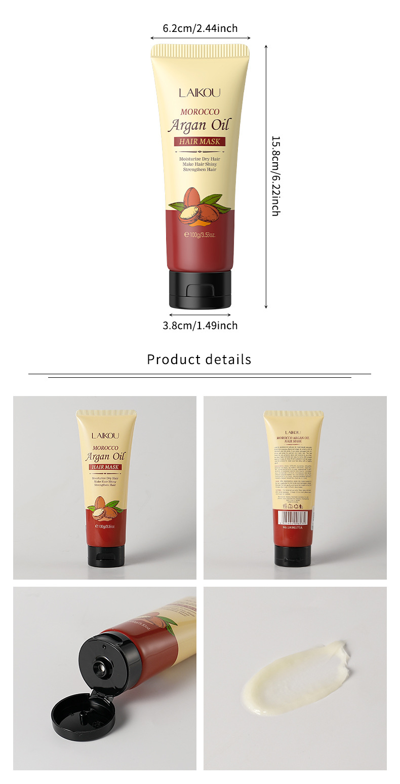 Cross-border LAIKOU Moroccan Hair Mask 100g: Smooth hair drying, Reduced split ends, smooth and lustrous hair mask undefined