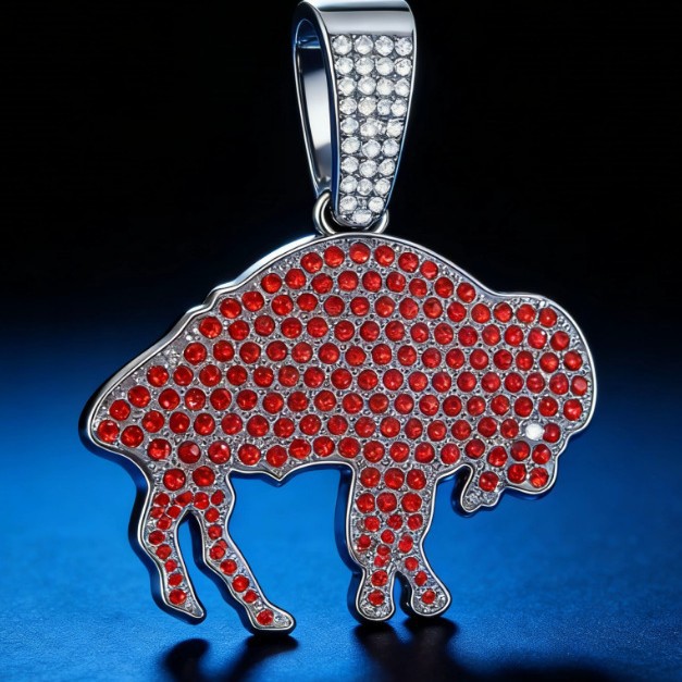 Europa y Estados Unidos Hip Hop fuerza Totem colgante búfalo de diamante cadena cubana rey del desierto explosión de la calle para hombre explosión