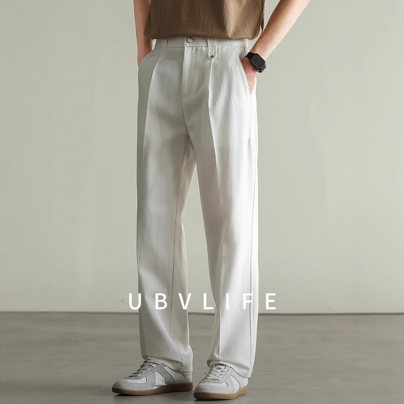 【Lyocell Tencel & Cotton】Drapey Twill Texture Casual Pants for Men 2026 Spring New Loose Wide-Leg