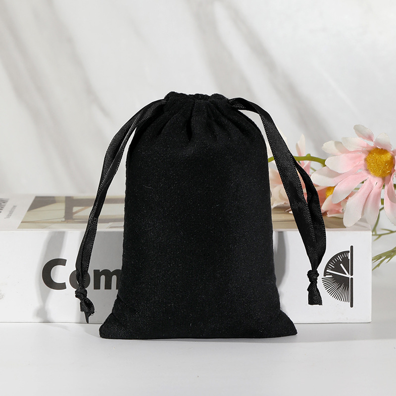 Bolsillo con cordón de franela, bolso de franela de joyería con cordón, bolso de tela de joyería de terciopelo, bolso de franela Lisi, bolso de almacenamiento de franela