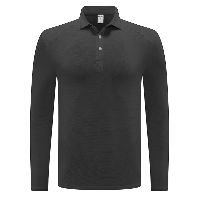 Primavera y otoño al aire libre secado rápido camiseta hombre transpiración sudor de manga larga polo camiseta deportiva elástica de negocios chaqueta casual