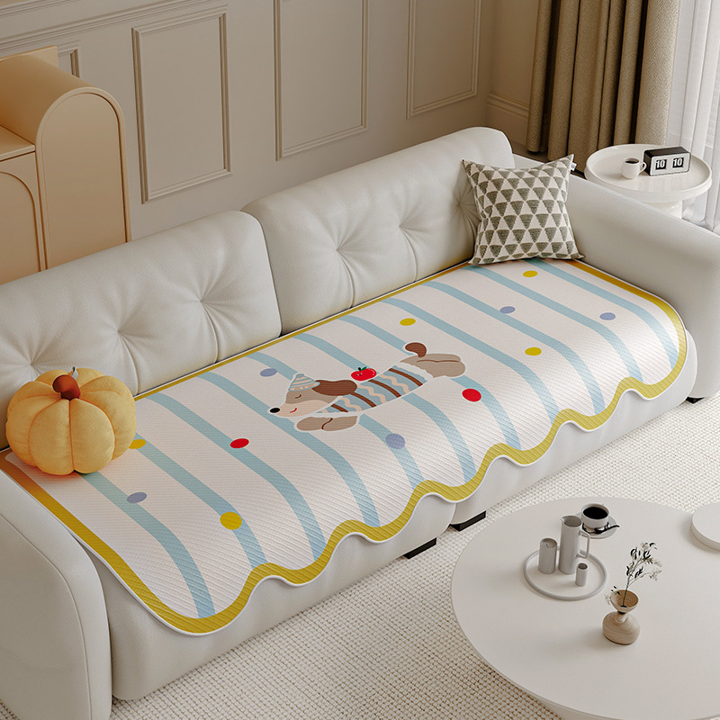 2025 nuevo cojín de sofá de ratán de seda de hielo de dibujos animados de verano cojín antideslizante de verano cojín de verano de forma especial cojín de hielo cojín