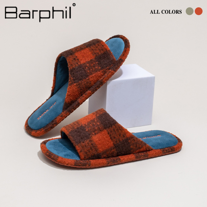 Barphil拖鞋情侣2025秋冬新款一字拖室内家居舒适透气静音防滑|undefined
