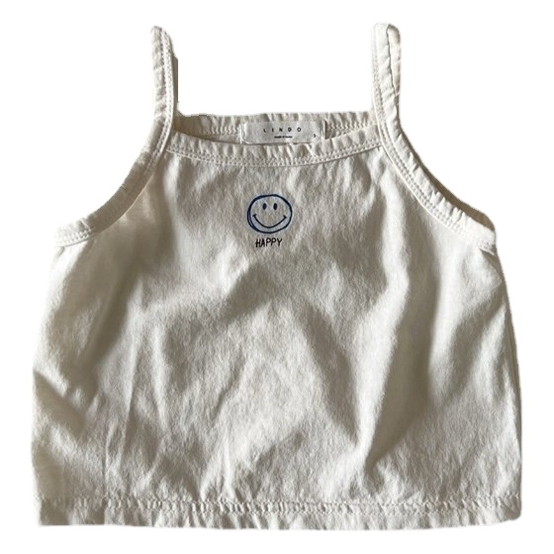 Los niños de la cara sonriente camisola estilo coreano ropa de los niños bebé chaleco verano fino bebé algodón camisola