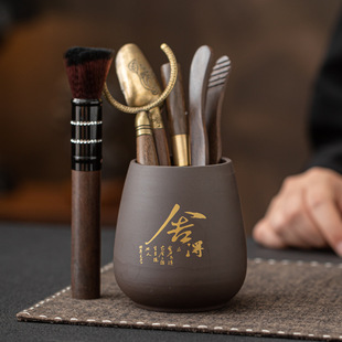 Black Sandalwood Solid Wood Tea Ceremony Six Gentlemen Set Tea Making Tools Tea Clip Needle Spoon Kung Fu Tea Set Accessories Wholesale Delivery