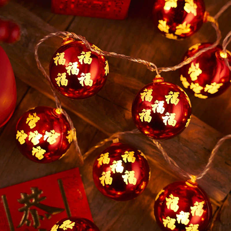 К pendant Yujia 2025 год новый год светящийся красный фонарь с благословением надписи внутренний подвеска рождественская сцена домашнего декора