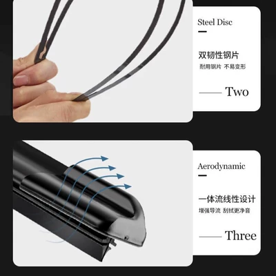 Wiper Wiper Blades, Boneless Front Rubber