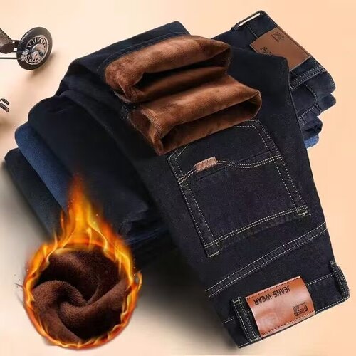 Men's winter warm thick straight leg loose large size work pants for cold winter outdoor insulation