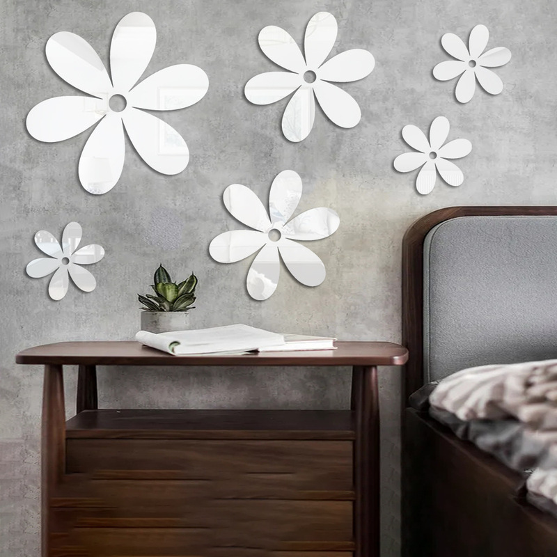 Foreign Trade 6 Small Flower Stereo Mirror Wall Stickers Living Room Bedroom Wall Home Decoration Bathroom Tiles Self-Adhesive Creative Foreign Trade 6 Small Flower Stereo Mirror Wall Stickers Living Room Bedroom Wall Home Decoration Bathroom Tiles Self-Adhesive Creative