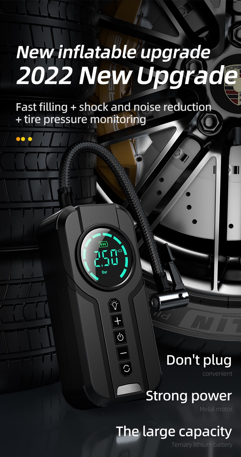 【YX1819】Cross-border wireless portable car air pump for car and electric vehicle tires 12v inflator