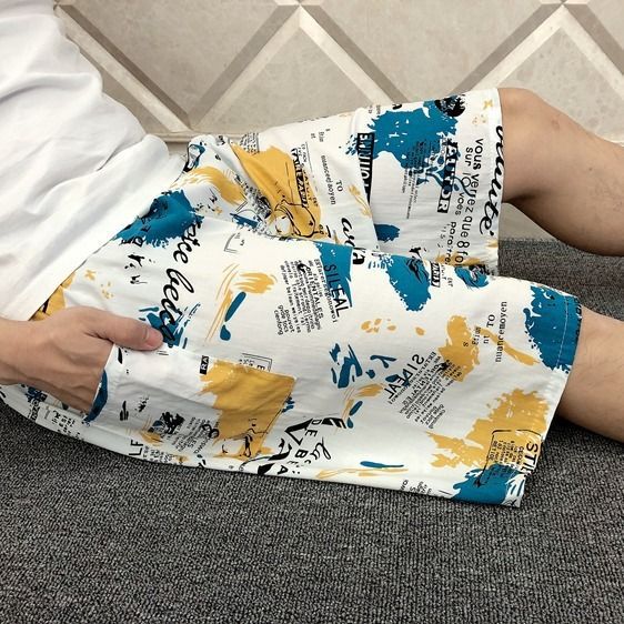 Summer Ultra-Thin Men's Cotton Rayon Shorts, Beach Shorts, Home Shorts, Plus-Size Cotton Rayon Shorts, Sleep Shorts