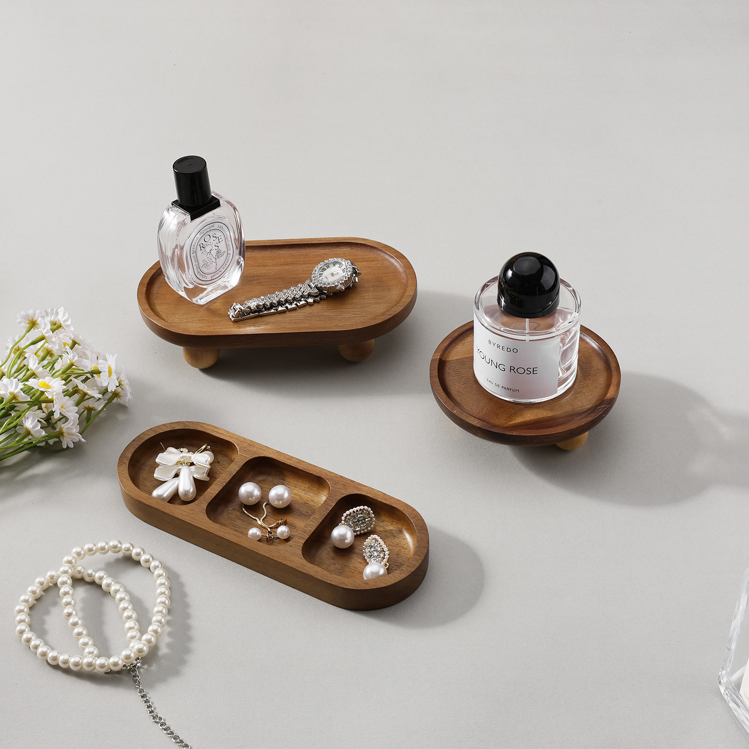 Retro Jewelry Tray, Perfume Storage Rack, Aromatherapy Tray, Entrance Key Storage Tray, Home Furnishings, Beaded Tray