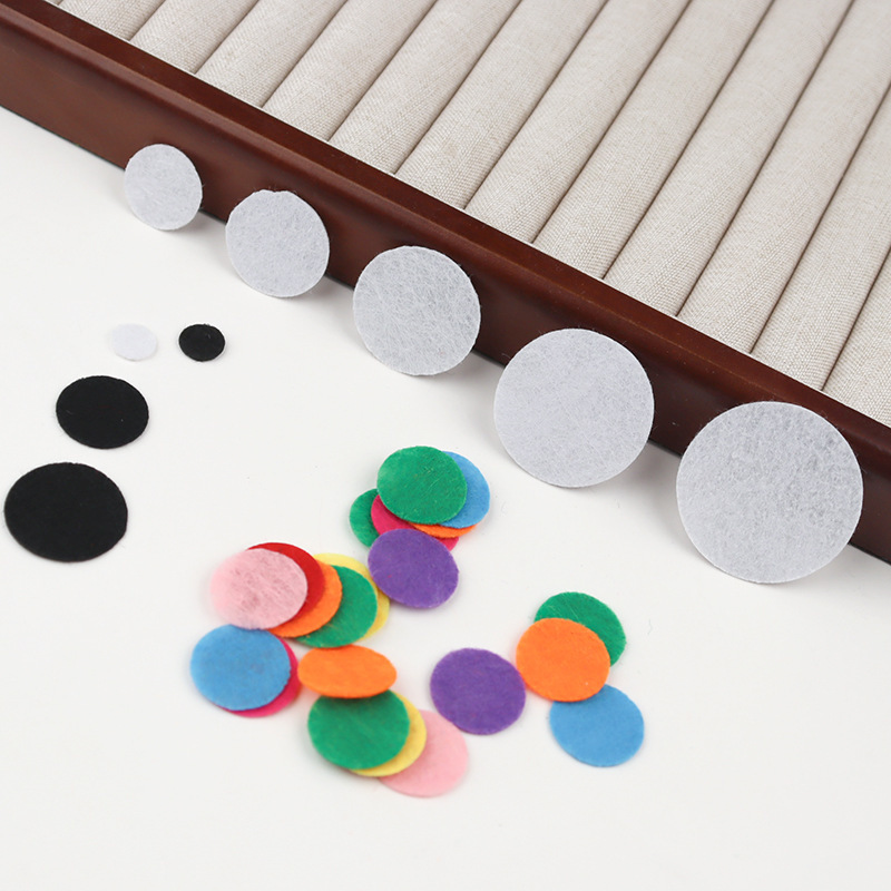 Round Non-Woven Fabric DIY Gasket, Negative Cloth Handmade Headwear Accessories, Black and White Colorful Round Felt Cloth Non-Woven Fabric