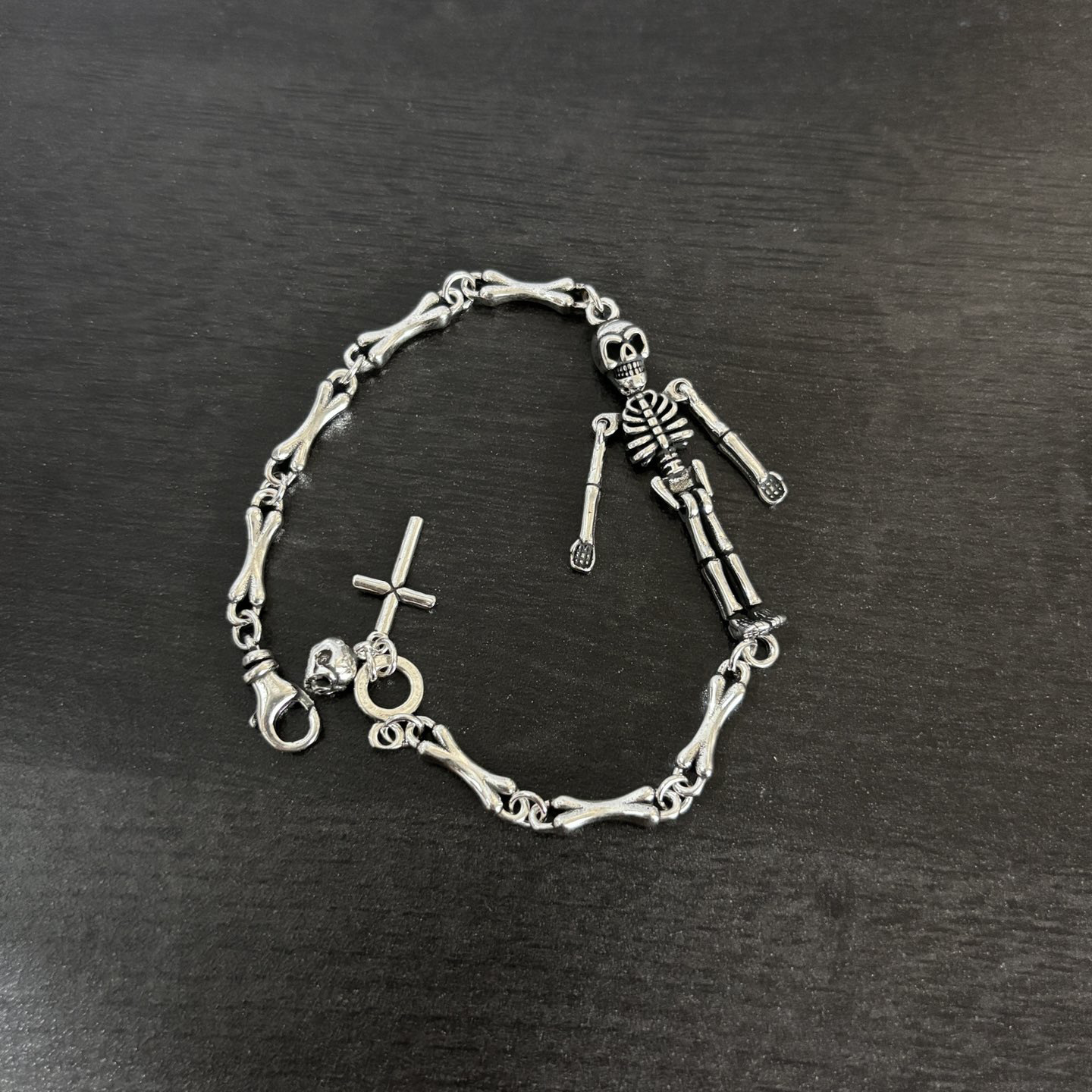 Niche Design Best-Selling Skull Villain Ot Buckle Hip-Hop Punk Trendy Bone Couple Bracelet