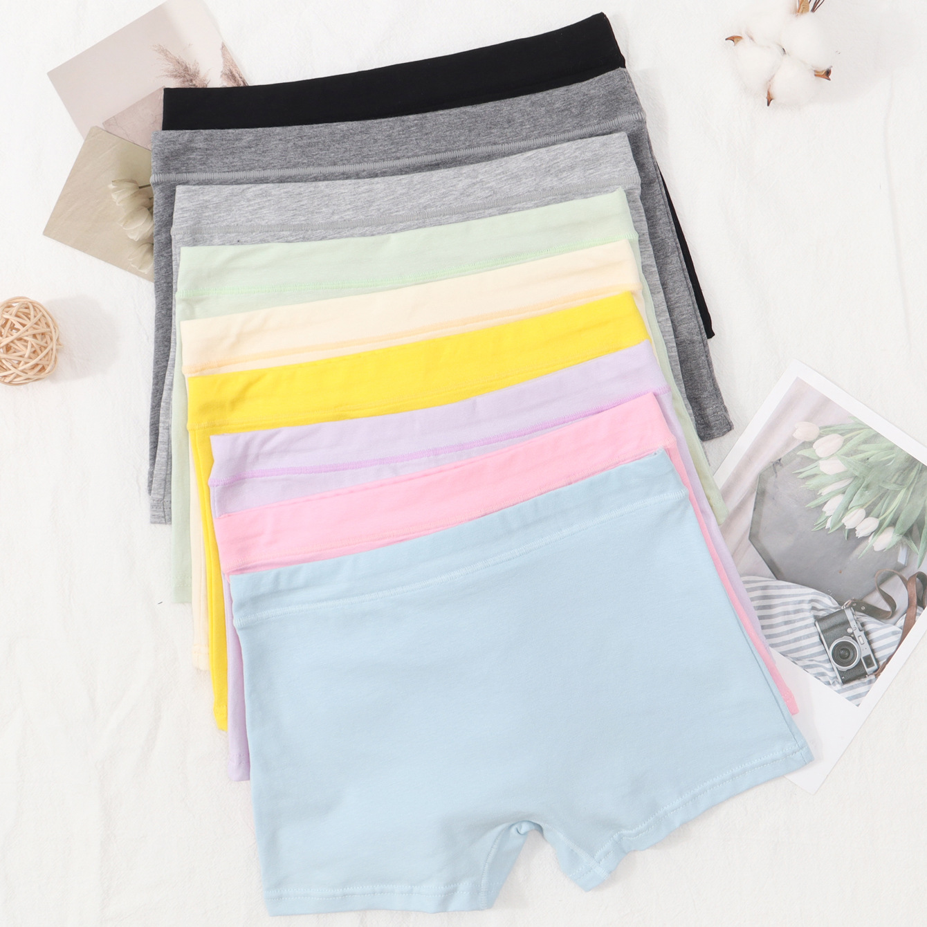 Cross-Border Plus-Size Pure Cotton Children's Underwear with Wide Waistband, Comfortable and Breathable Girls' Boxer Briefs, Kids' Shorts