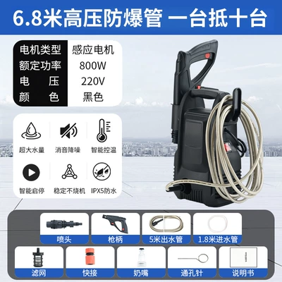 Premium high-power car washer with induction motor, 220V high-pressure water gun, powerful car cleaning machine, car wash water gun (Car washing machine) - high-pressure-car-washer-basic-configuration