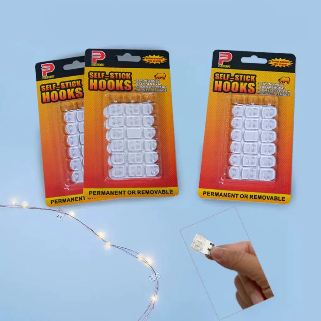 透明无痕特小挂钩彩灯串灯项链小饰品可移除墙小号迷你粘钩