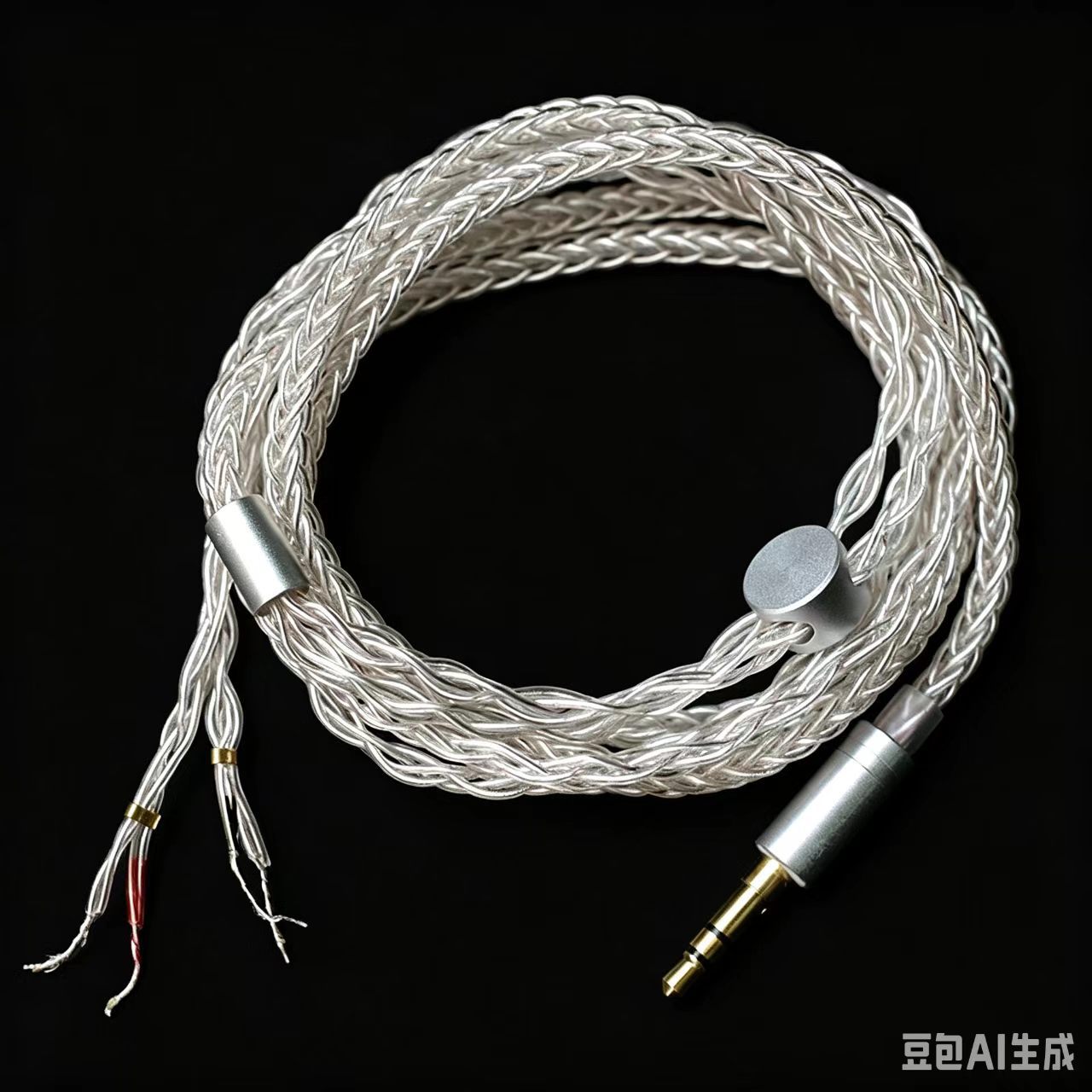 8股镀银手工编织耳机线半成品 diy耳机升级线