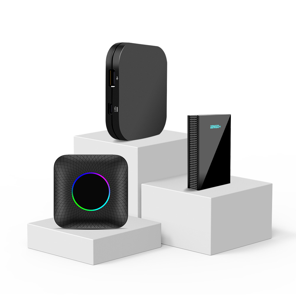 (2개) 3-IN-1 무선 상호 연결 상자 CARPALY 상자 모듈 자동차 네비게이션 상자