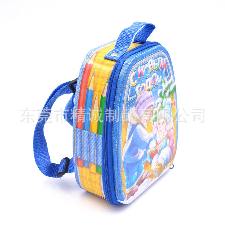 马口铁书包型铁盒厂家 儿童拉链小书包铁质包装 出售异形铁盒铁罐
