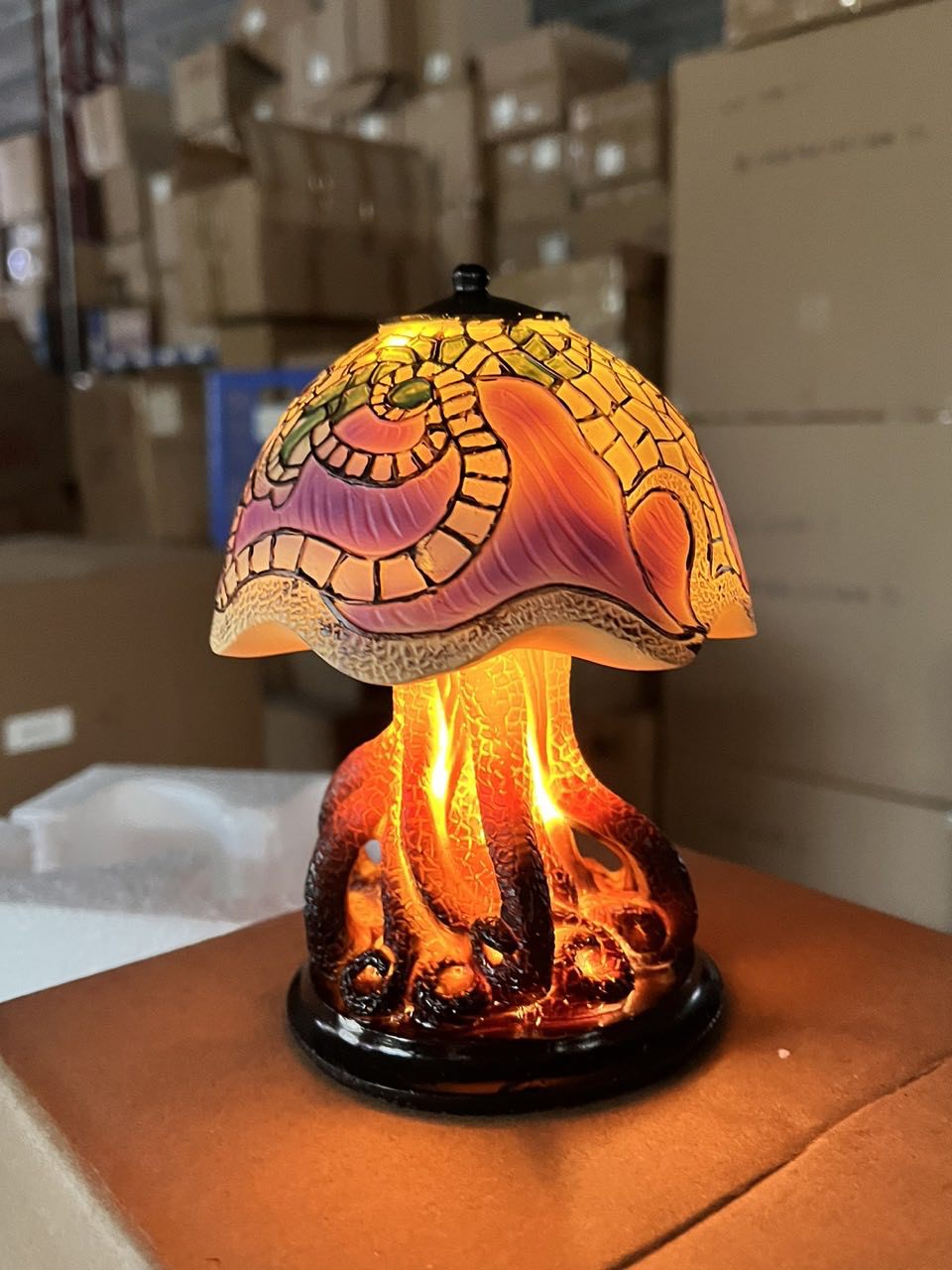 Transfronterizo nuevo colorido seta lámpara luminosa decoración hogar patio diseño decoración resina artesanía