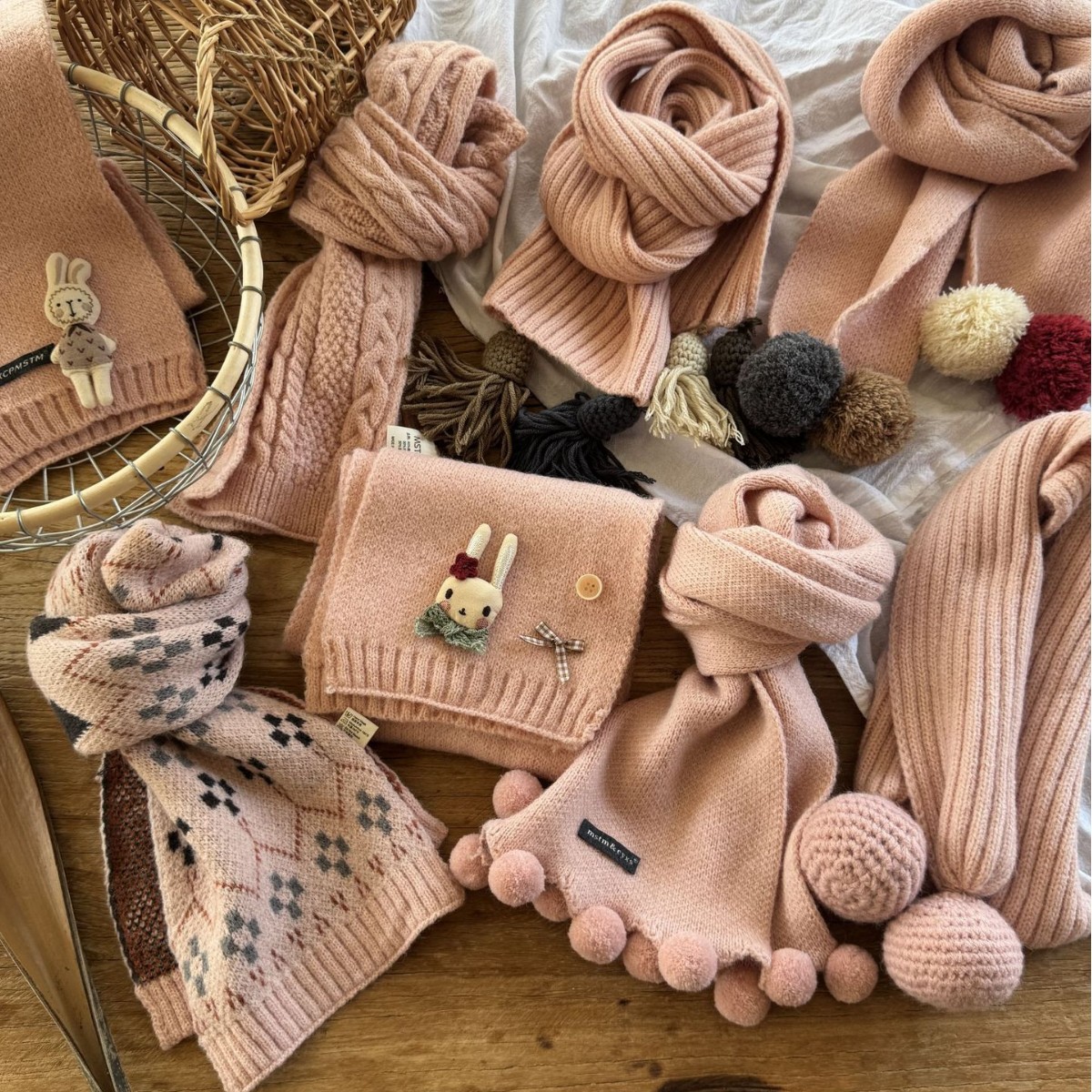 韩版冬季儿童围巾保暖防寒纯色男女童宝宝时尚针织围脖百搭洋气潮