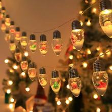 新品圣诞节布置led灯串彩灯创意卡通雪人装饰品圣诞树挂件灯泡串