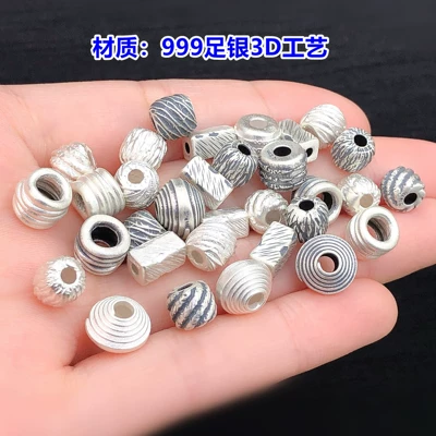 s999 pure silver threaded striped: Zərgərlik ara hissələri