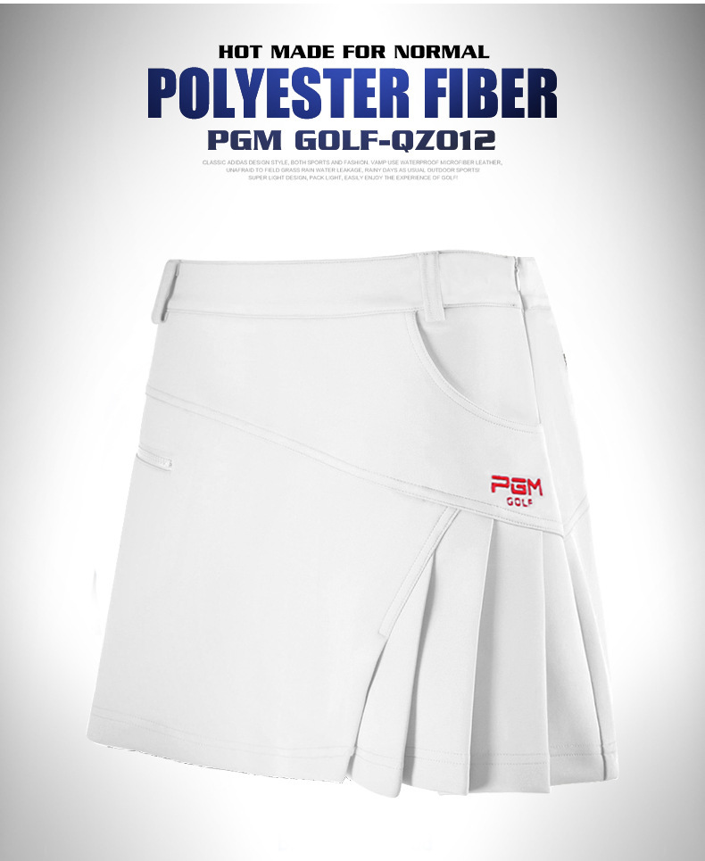 Váy golf nữ hakama dây kéo thời trang xếp ly lót an toàn — Qz012 màu cam, Qz012 màu đỏ hoa hồng, Qz012 màu trắng, QZ012 màu xanh lam chi tiết 13