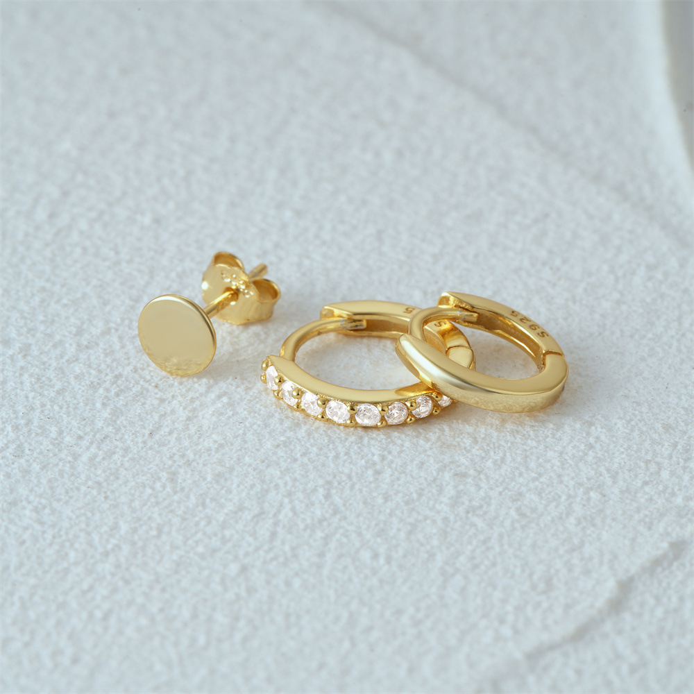 3g Weight Hoop Earrings, Ear Studs Classification 1 Set Quantity Daily Occasion 925 Sterling Silver Material Star, Butterfly Pattern Women's Gender Plating Design Simple Style Style 1 Set 925 Sterling Silver Star Butterfly Hoop Earrings Ear Studs 28