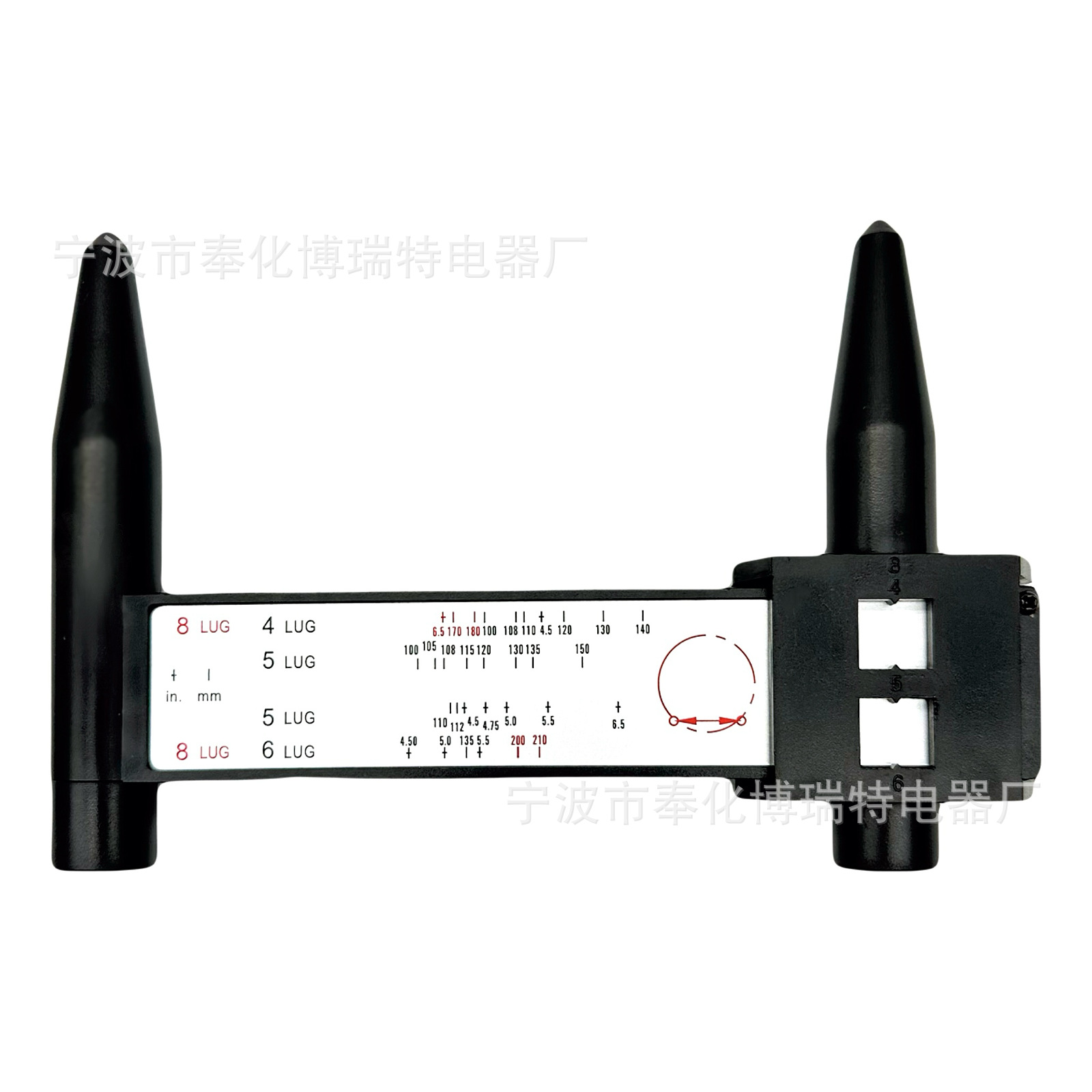 PCD卡尺 PCD尺 8LUG 轮毂孔距测量工具 轮毂尺子 改装孔距尺