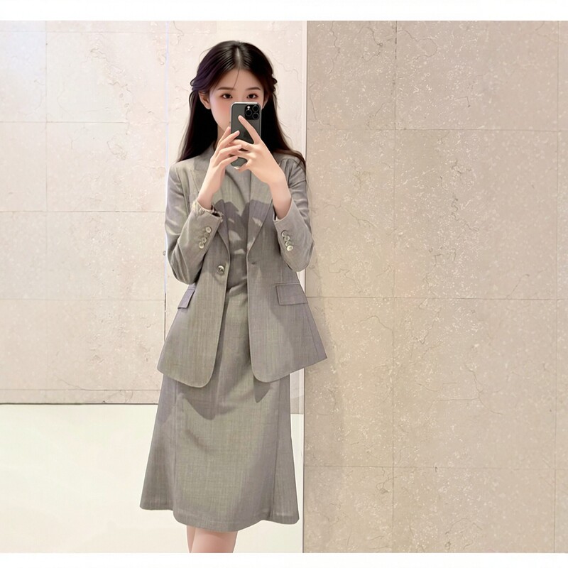 Early Spring Complete Ootd Outfit, Commuter Suit Jacket, Dress Suit, Women's Slim-Fit Professional Wear Two-Piece Set Early Spring Complete Ootd Outfit, Commuter Suit Jacket, Dress Suit, Women's Slim-Fit Professional Wear Two-Piece Set
