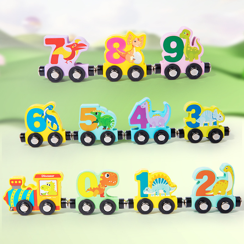 Juguetes magnéticos infantiles cognitivos magnéticos pequeños trenes digitales de empalme de bloques de construcción tesoro de educación temprana órbita inteligente bebé
