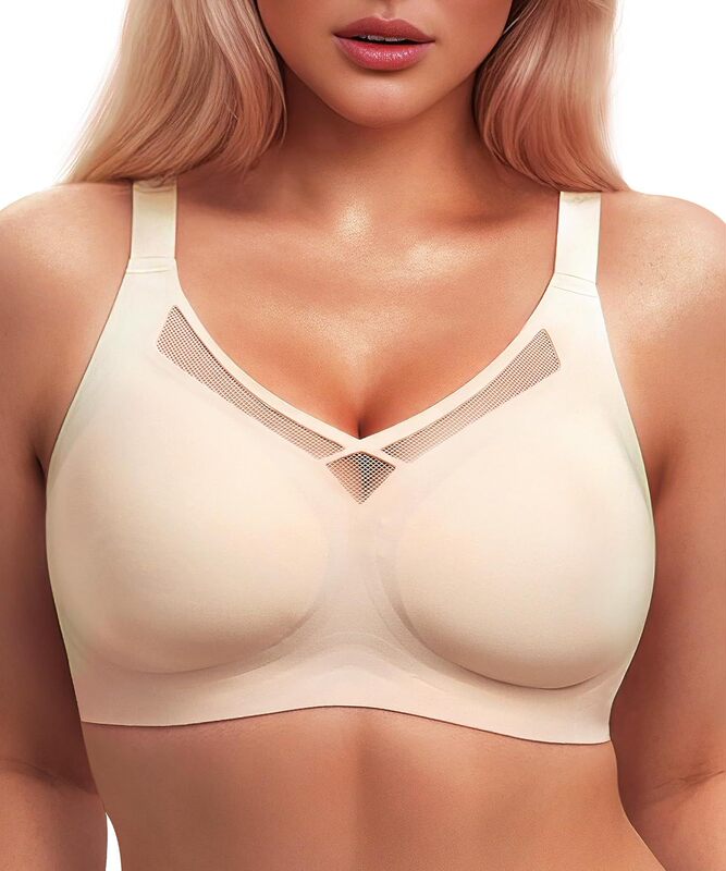 Jelly Strips Women's Seamless Bra (34B-42Dd) Smooth Wireless Bra Wireless Comfort