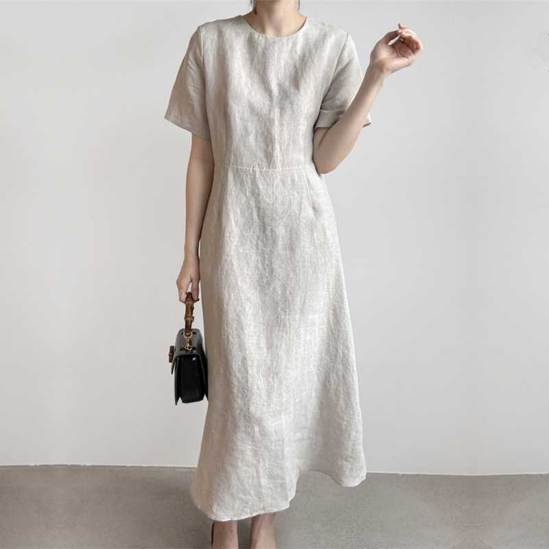 Loose Waist Round Neck Batwing Sleeve Dress 2026 Spring/Summer New Simple Casual Linen Flared Dress Maternity Dress Loose Waist Round Neck Batwing Sleeve Dress 2026 Spring/Summer New Simple Casual Linen Flared Dress Maternity Dress