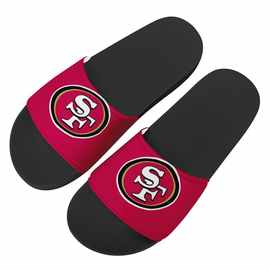 NFL旧金山49人跨境家用拖鞋男女夏季平底拖鞋绿湾包装工一件起订