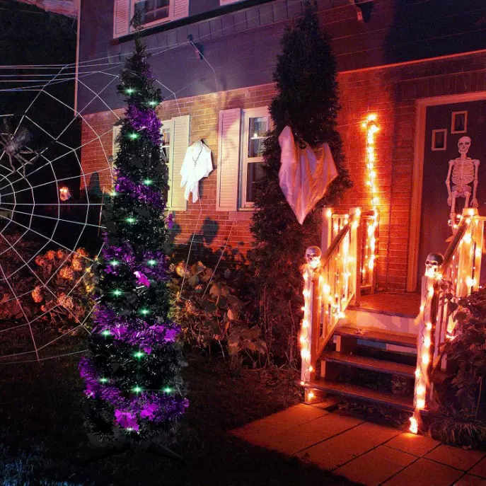 万圣节幽灵地插套装LED发光3件套幽灵鬼户外派对草地布置装饰道具