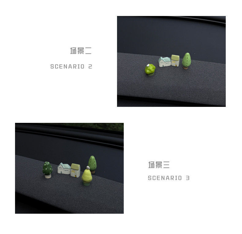 Mini House, Small Tree, Fun Car Interior Decorations, Car Accessories, Electric Vehicle Decoration Accessories, Cute