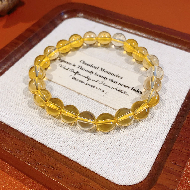 Lucky Citrine Pulsera ajustable Pulsera de temperamento retro simple y versátil Pulsera de lujo ligero, joyería de moda de alta gama para mujer
