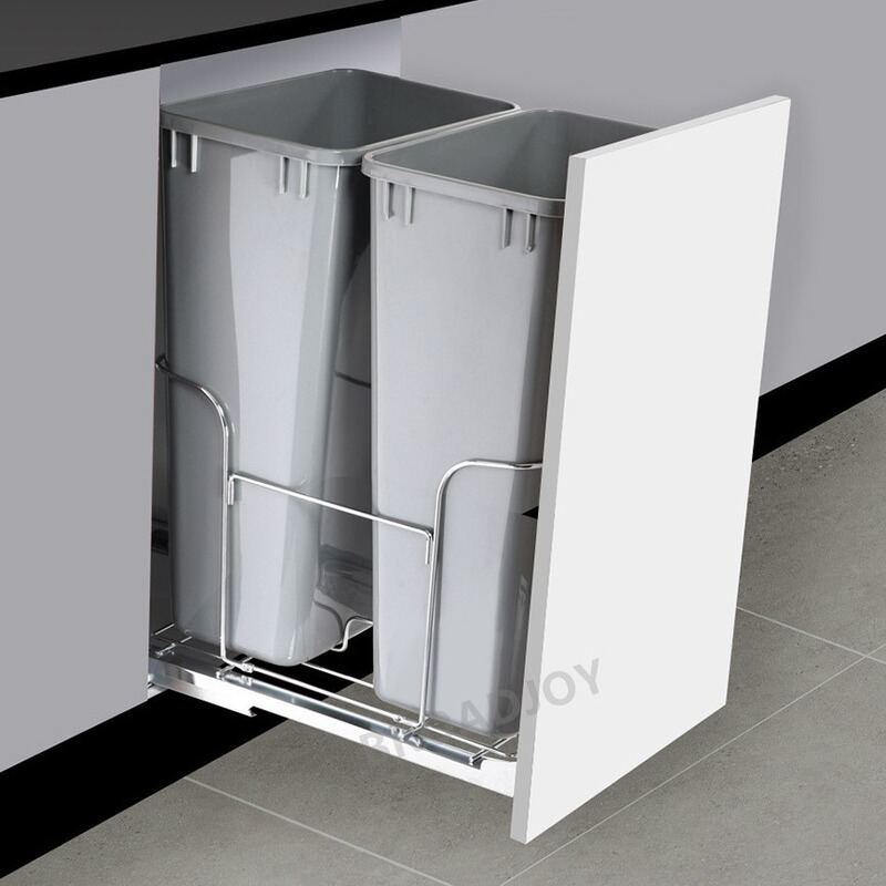 Kitchen cabinet mute damping pull-out drawer basket sorting trash can