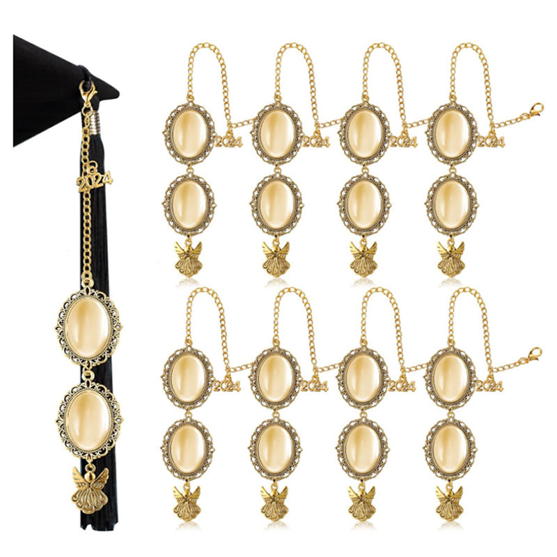 DIY foreign trade jewelry suit graduation season commemorative photo tray bachelor hat brim tassel pendant crystal tray