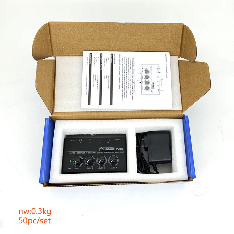 HA400 Monitor de 4 vías amplificador de auriculares oído AMPLIFICADOR DE AURICULARES ESTÉREO