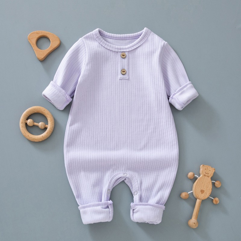 Bebé mono primavera y otoño manga larga delgada hombres y mujeres ropa de bebé pijamas sin hueso mameluco estilo occidental otoño mameluco