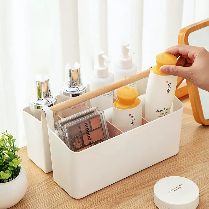 日式网红化妆品收纳盒家用多功能置物架桌面文具护肤品口红收纳箱
