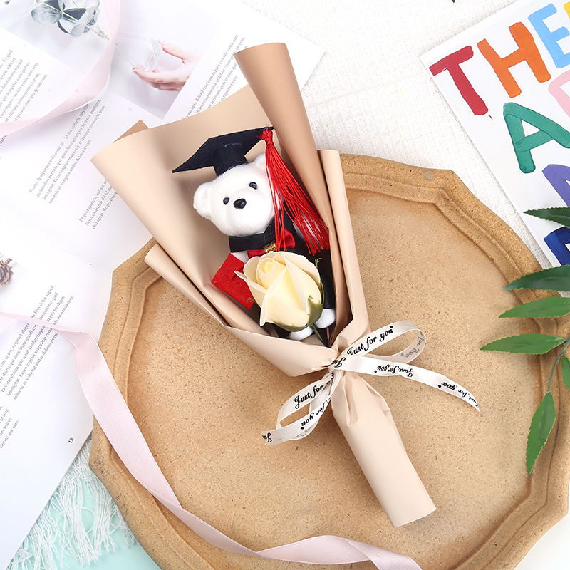 卒業漫画博士熊薔薇ヒマワリ花束恋人母教師の日創意プレゼントお土産|undefined