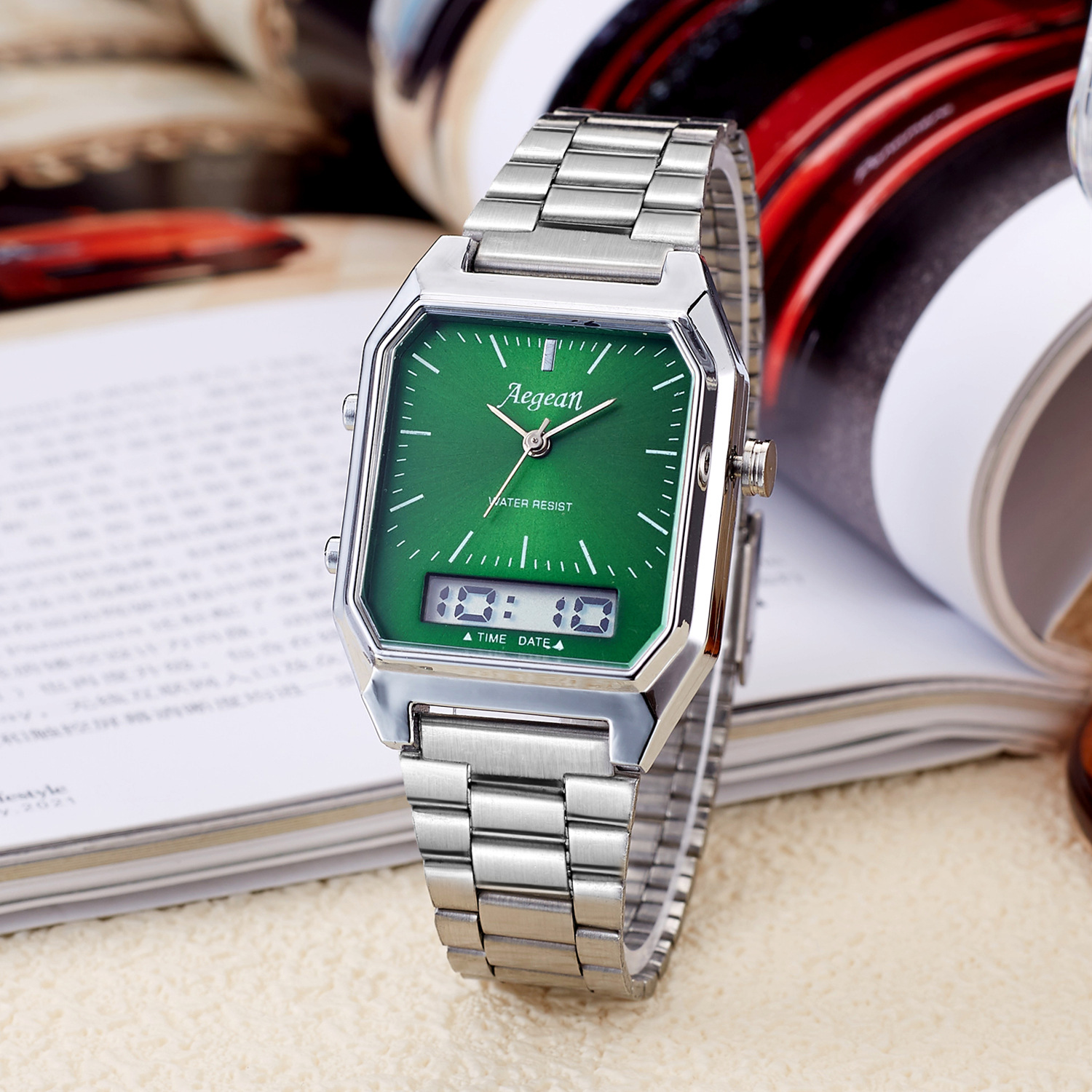 耐斯卡新款复古长方形小金表品牌同款金典女士手表初高中学生腕表