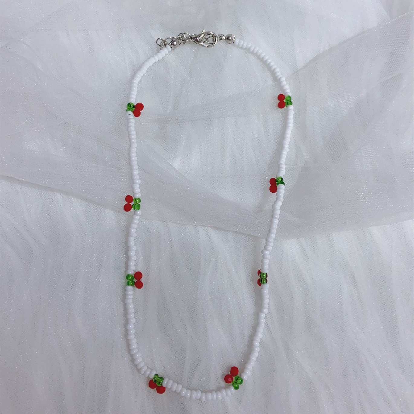 Cute Cherry Glass Beaded Women's Necklace display picture 5